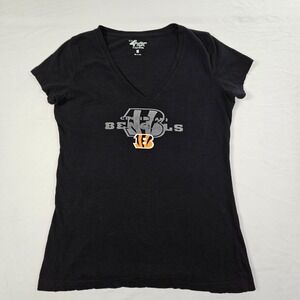Cincinnati Bengals 4Her Black Short Sleeve T-Shirt Women's M